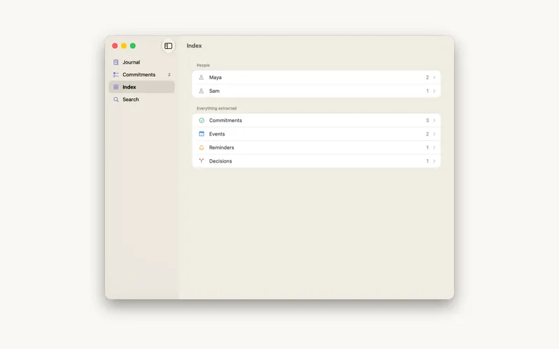 The Index on Mac.