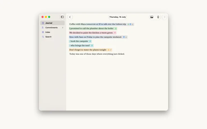 The journal on Mac.