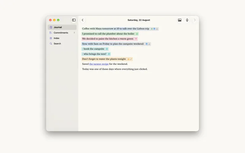 The journal on Mac.